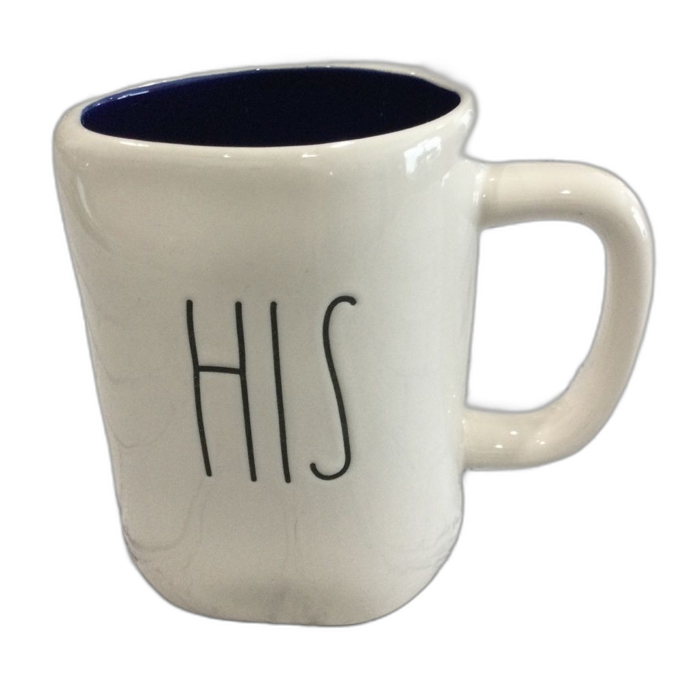 Rae Dunn Artisan Collection HIS Ceramic Embossed Mug. Dishwasher Safe